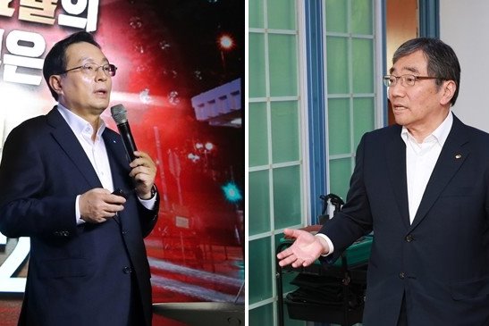 (사진 왼쪽부터) 손태승 우리금융그룹 회장, 윤석헌 금융감독원장.