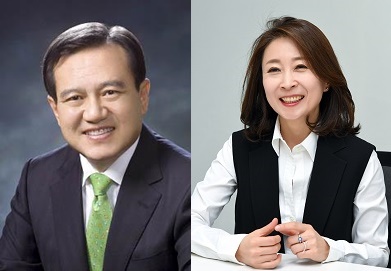 ▲한독 김영진 대표이사 회장(왼), 조정열 대표이사 사장