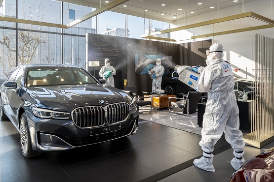 ▲BMW 방역 모습