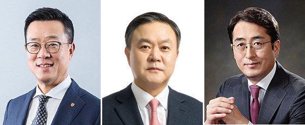 (왼쪽부터) 오렌지라이프 정문국 사장, 삼성화재 최영무 사장, 메리츠화재 김용범 사장. 