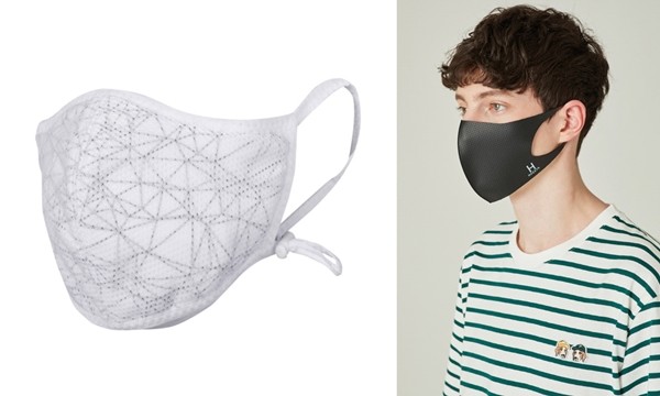 ▲아이더(왼쪽)와 LF의 헤지스 필터 교체형 마스크.