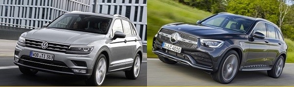 ▲폭스바겐 티구안(좌측), 메르세데스-벤츠 GLC