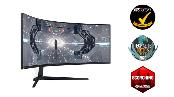 ▲삼성전자 게이밍 모니터 '오디세이 G9' 제품과 어워드 로고 이미지