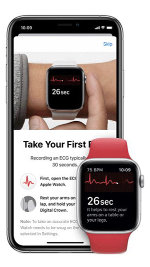 ▲애플워치 심전도 측정 앱