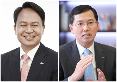 ▲(왼쪽부터) 진옥동 신한은행장, 임영진 신한카드 사장.
