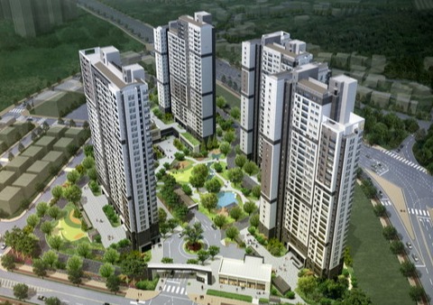 과천 푸르지오 오르투스 조감도(S1블록)