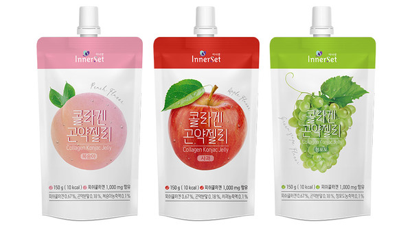 휴온스내츄럴이 8일 출시한 이너뷰티 제품 '이너셋 콜라겐 곤약젤리' 3종
