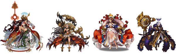 ▲(왼쪽부터) 엘그라비스, 엘리사, 메르엔, 피요엘