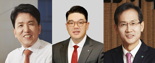 ▲ 하나금융그룹 신임 부회장단. (왼쪽부터) 함영주 ESG부회장, 이은형 글로벌부회장, 지성규 디지털부회장
