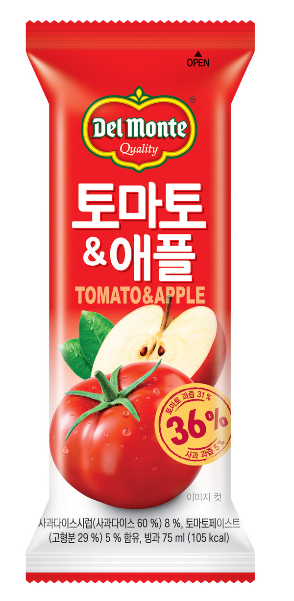 ▲롯데푸드 신제품 '델몬트 토마토&애플'