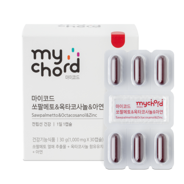 ▲JW생활건강이 출시한 남성 건강기능식품 '마이코드 쏘팔메토&옥타코사놀&아연'