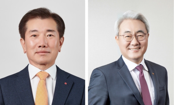 ▲김종현 LG에너지솔루션 사장(왼쪽), 김준 SK이노베이션 총괄사장