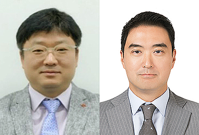 ▲현 롯데네슬레 대표인 김태현 상무와 전(前) 대표인 강성현 전무