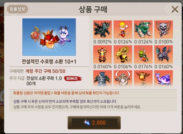 ▲블레이드앤소울 레볼루션 수호령 뽑기