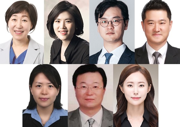 ▲(왼쪽부터 시계방향으로) 김학자 한국여성변호사회 회장, 조선영 전남대 법전원 교수, 차상진 법무법인 차&권 변호사, 윤승영 한국외대 법전원 교수, 김명아 법제연구원 연구위원, 이동원 법학박사, 정현아 법무법인 동일 변호사