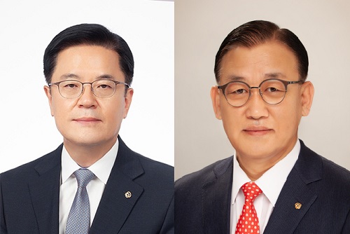 ▲ (좌) 이경근 한화생명 보험부문장(부사장), (우) 구도교 한화생명금융서비스 대표이사