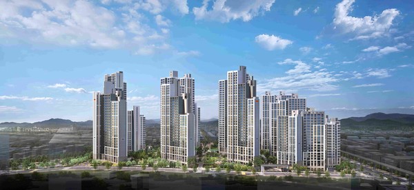 ▲e편한세상 명덕역 퍼스트마크 단지 투시도