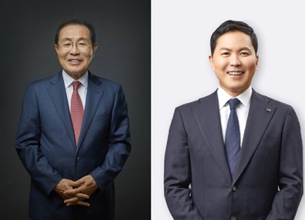 ▲윤동한 콜마그룹 회장(왼쪽), 윤상현 부회장
