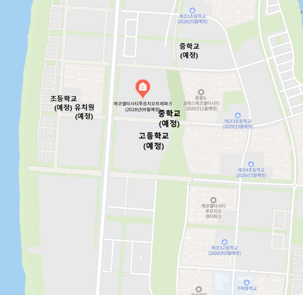 ▲에코델타시티 푸르지오 트레파크 인근 학교들