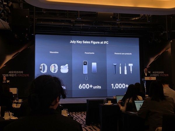 ▲조니 우 샤오미코리아 지사장이 발표를 진행하고 있다.