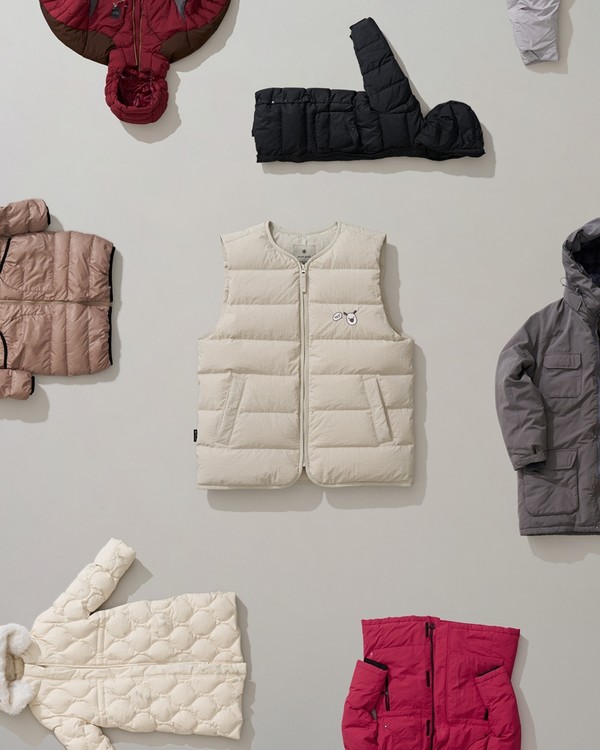 ▲흰디 업사이클 다운 베스트.