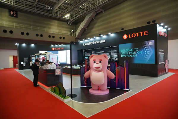▲롯데그룹의 ‘2025 재팬 모빌리티 쇼’ 전용관 모습.