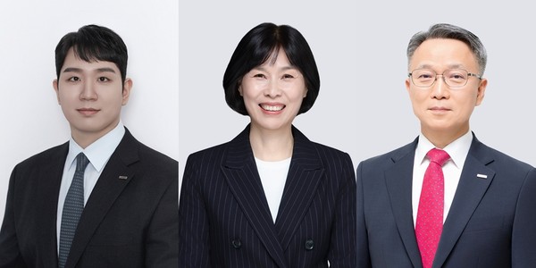 ▲왼쪽부터 김민성 호반그룹 부사장, 최은주 삼성금거래소 부사장, 이춘원 대한전선 전무