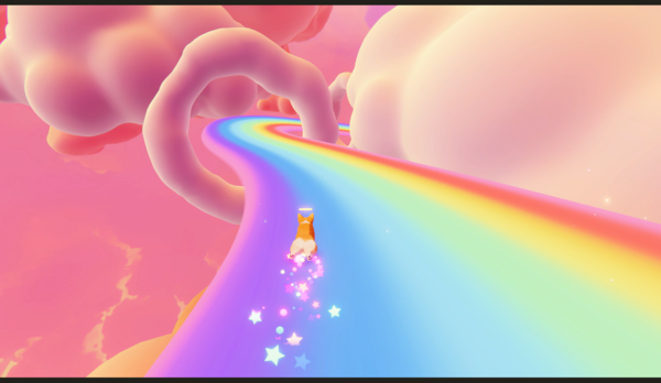 ▲아빠를 만나러 무지개 다리를 다시 건너는 주인공 '봉구'