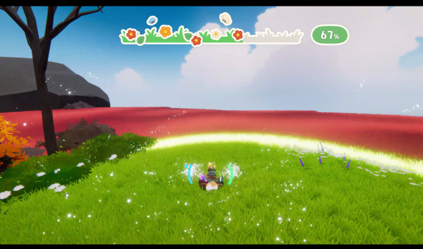 ▲더러운 지역을 청소해주며 몬스터를 피해 이리저리 도망다니는 봉구