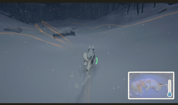 ▲눈 밭을 헤메면서 아빠를 찾는 봉구. 초반에는 평화로운 분위기였으나 중반부로 갈수록 암울해진다