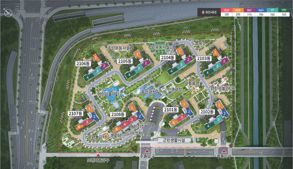 ▲호반써밋 인천검단 3차 단지 배치도