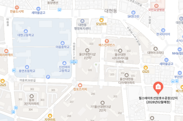 ▲힐스테이트 선암호수공원 인근 학교들
