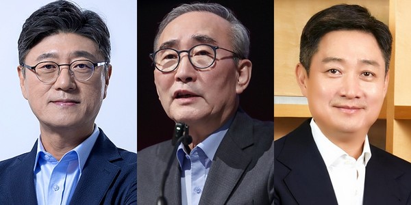 ▲(사진 왼쪽부터) 정재헌 SK텔레콤 대표, 김영상 KT 대표, 홍범식 LG유플러스 대표.