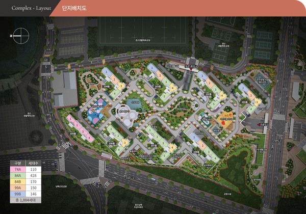 ▲경산 상방공원 호반써밋 1단지 단지 배치도