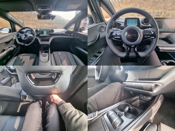 ▲돌핀의 실내는 센터 디스플레이 하단에 배치된 물리 버튼과 도어 손잡이가 부드러운 곡선 형태로 마감돼 곡선 위주의 디자인이 눈에 띈다