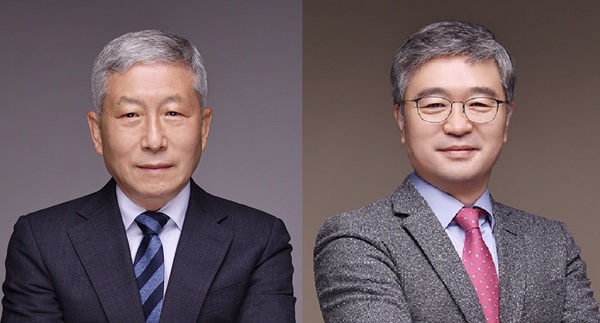 ▲김용주 리가켐바이오 회장(왼쪽), 박세진 신임 대표 내정자. 사진=오리온그룹